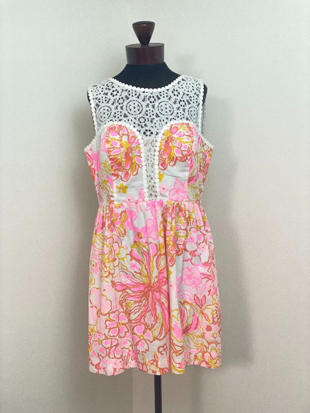 Lilly Pulitzer Raegan Dress Resort White Happiness Is Lace Fit Flare 12